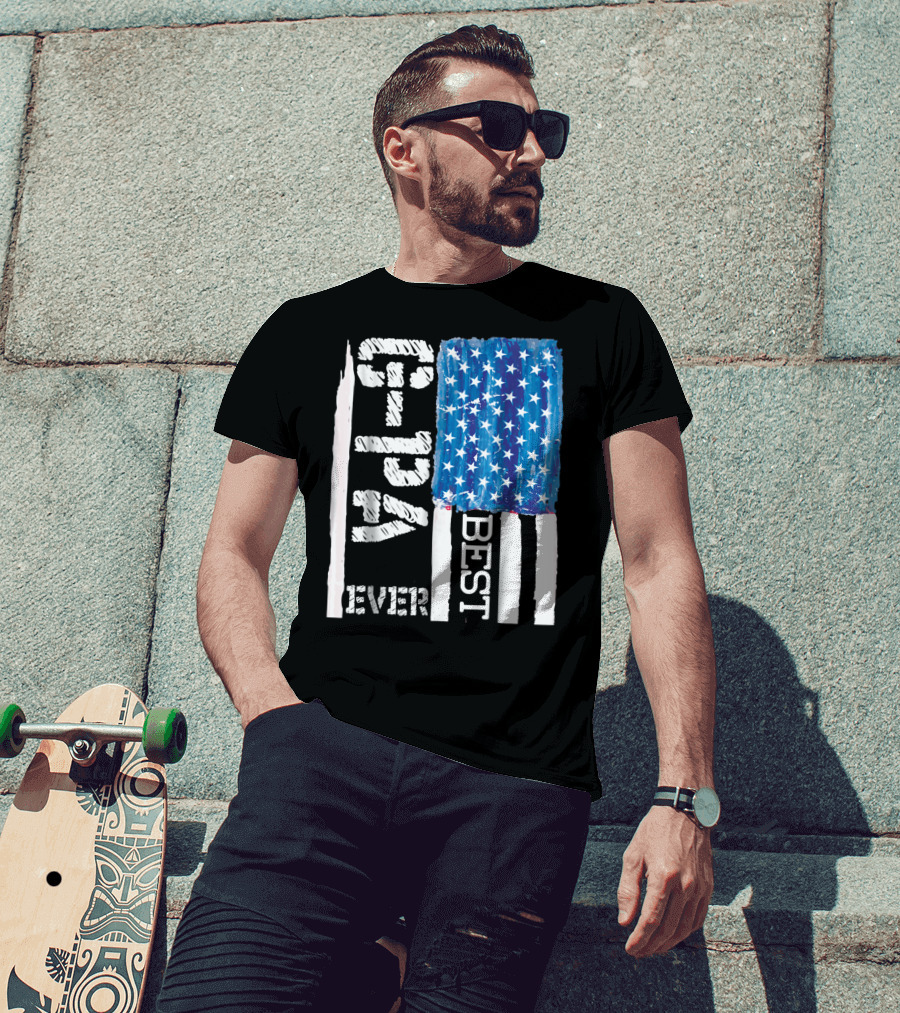 Best GPa Ever Distressed American Flag Best T-Shirt