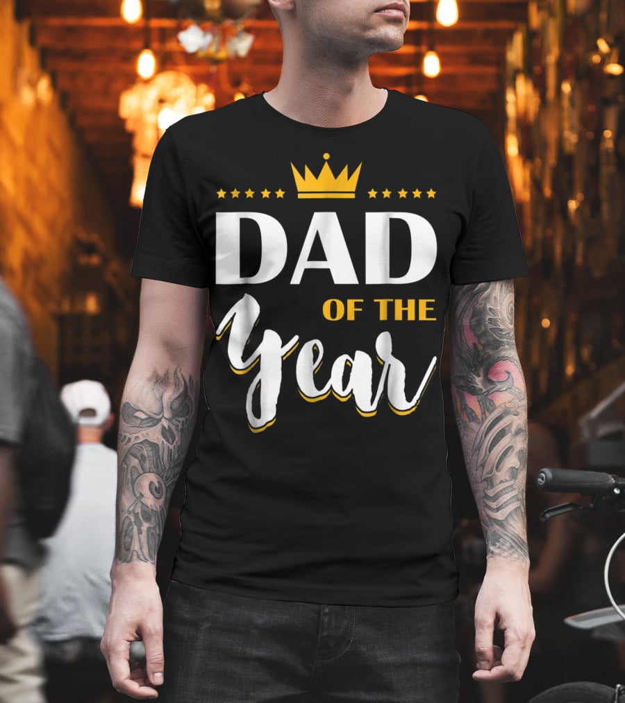 Dad of the Year Crown Stars T-Shirt