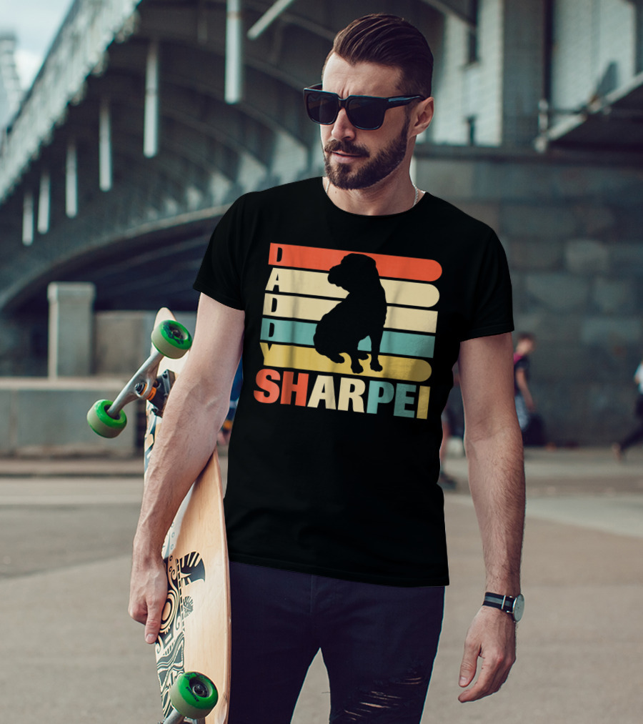 Daddy Sharpei Vintage Love Dog43 Retro T-Shirt