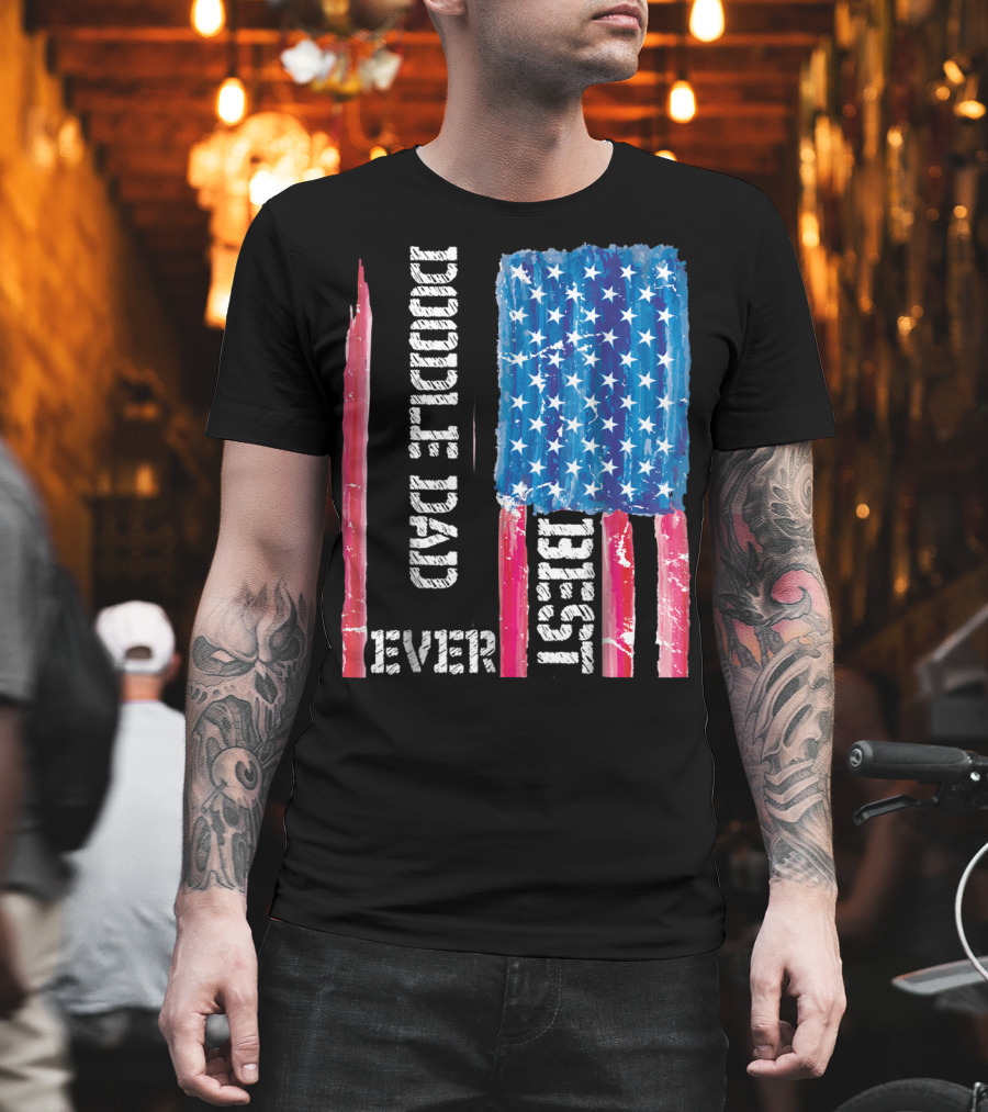 Best Doodle Dad Ever American Flag Distressed Patriotic T-Shirt