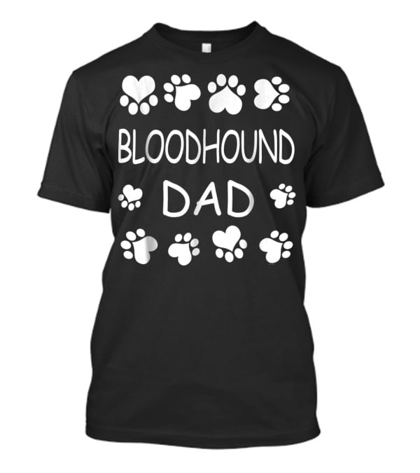 Bloodhound Dad Lovers Christmas Birthday Paw Prints T-Shirt
