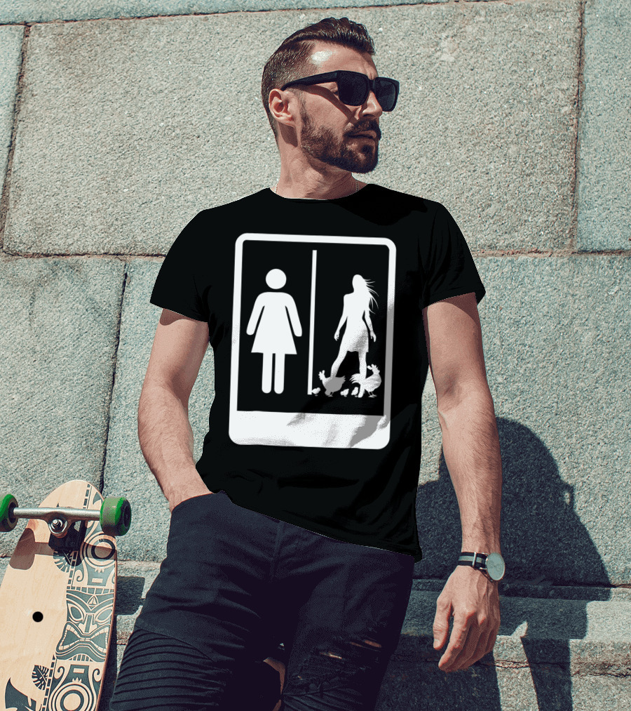 Chicken Dad Funny Rooster My Wife Farmers43 Silhouette Duo With Chickens T-Shirt