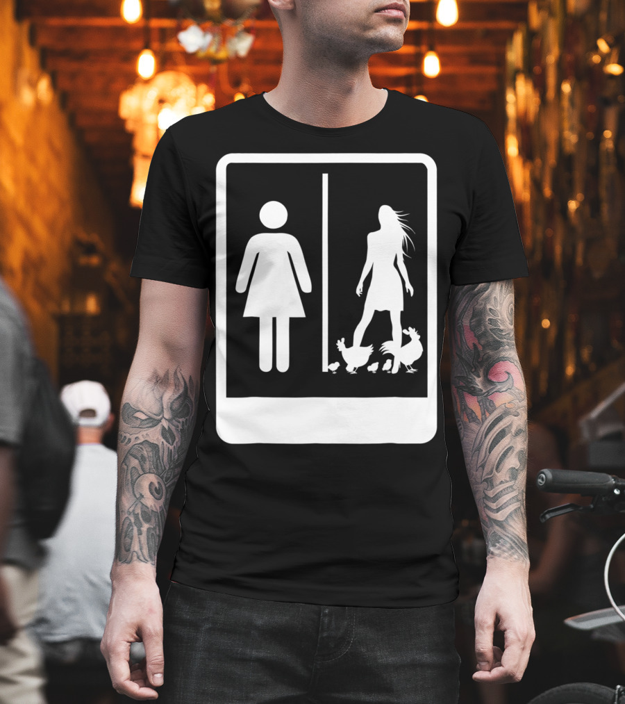 Chicken Dad Funny Rooster My Wife Farmers43 Silhouette Duo with Chickens T-Shirt