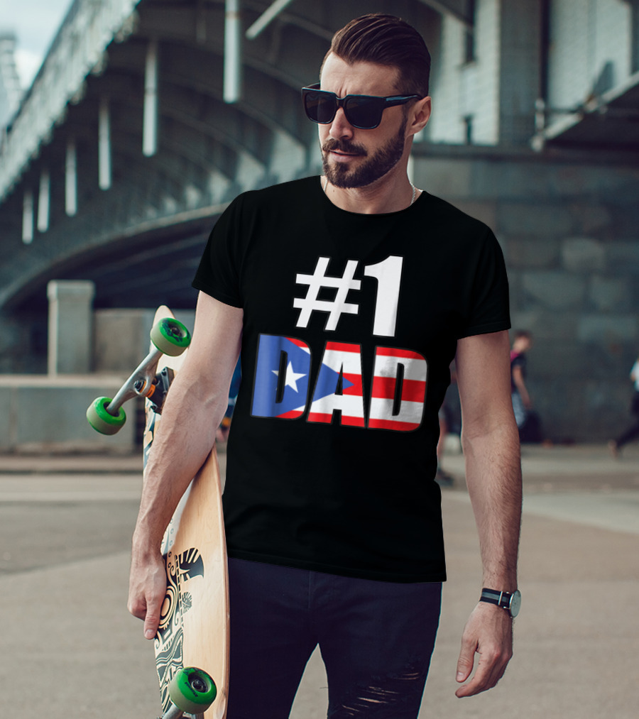 1 Dad Puerto Rico Flag T-Shirt
