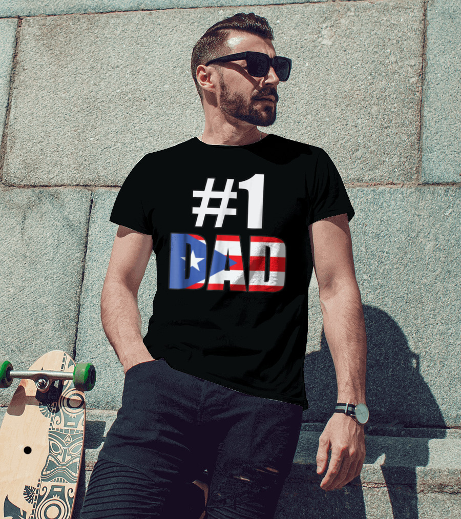 1 Dad Puerto Rico Flag T-Shirt