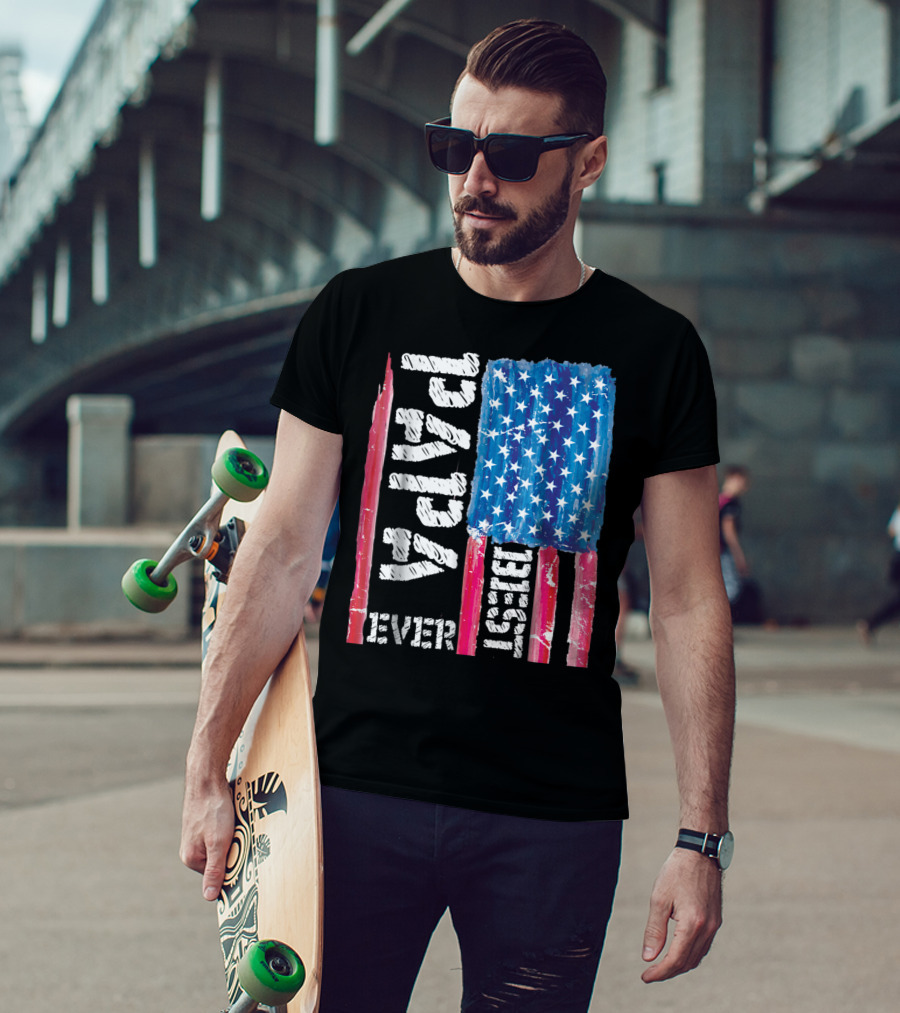 Best Papa Ever Distressed American Flag T-Shirt