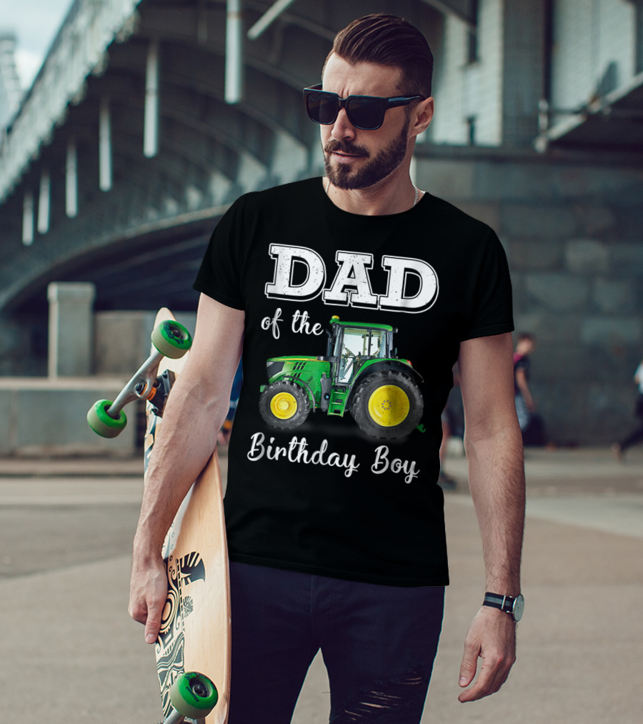 Dad Of The Birthday Boy Tractor T-Shirt