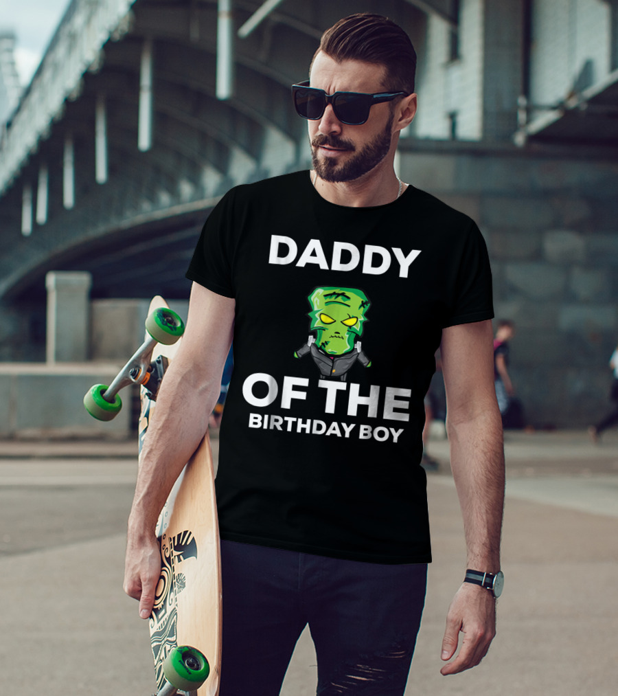 Daddy Of The Birthday Boy Frankenstein Horror T-Shirt