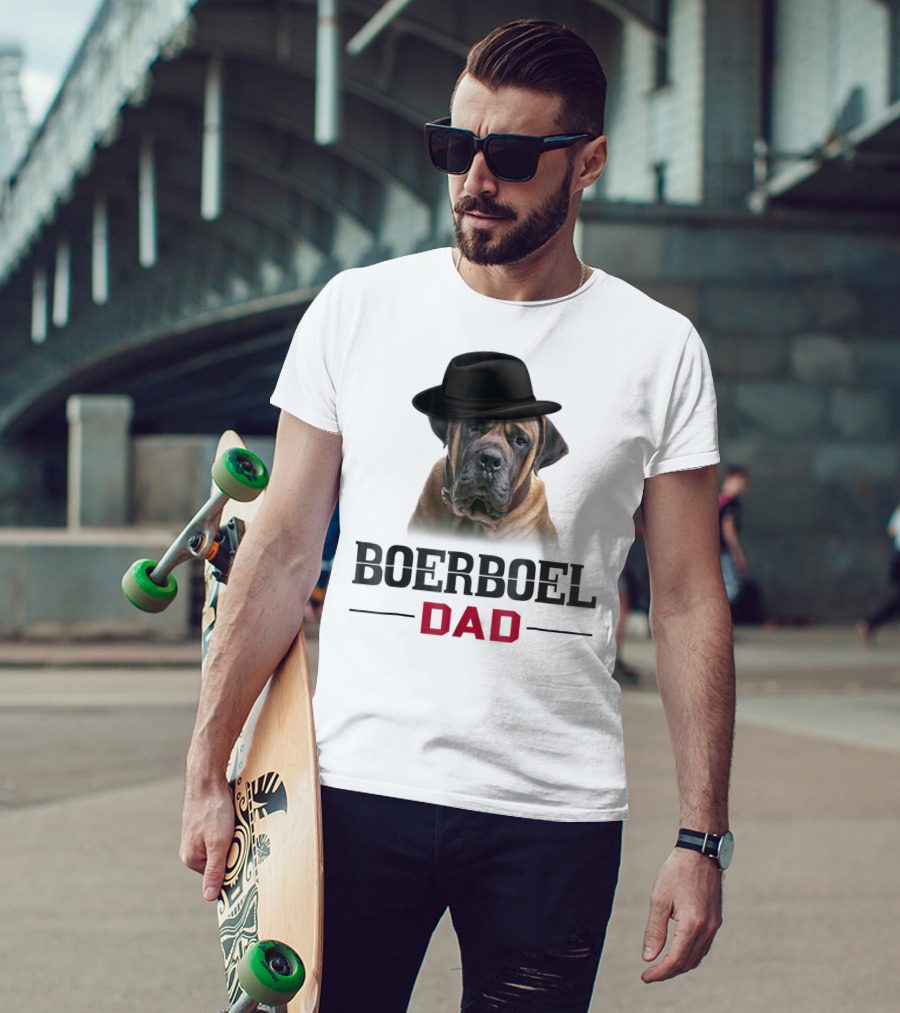 Boerboel Dad Hat Wearing Dog Lovers T-Shirt