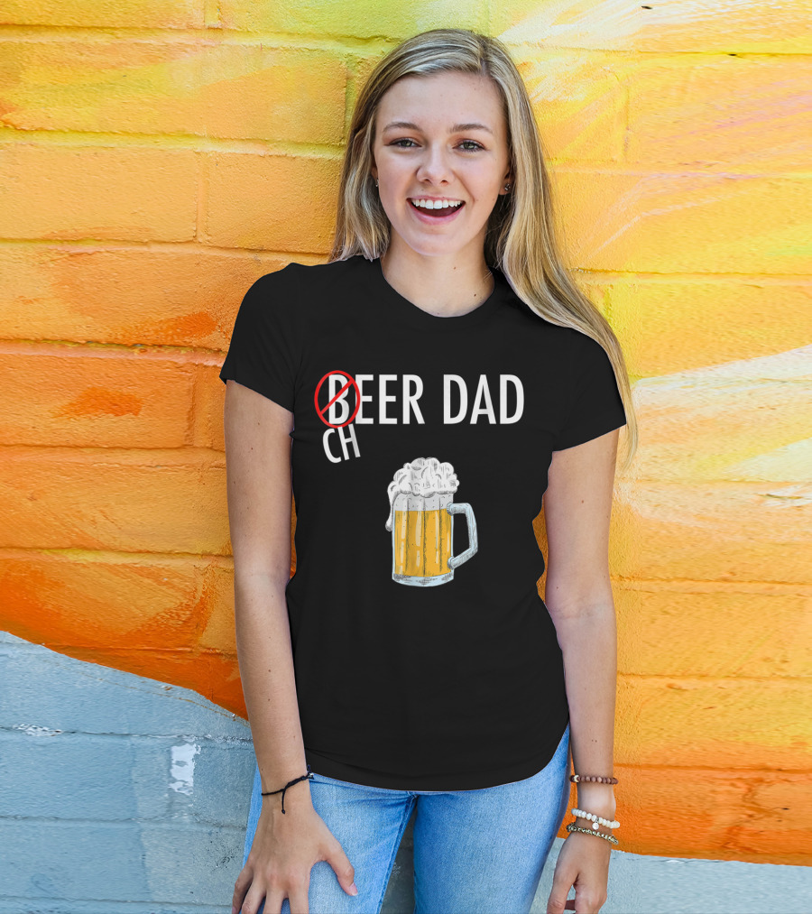 Cheer Dad Beer Cheerleader Father Family Funny T-Shirt