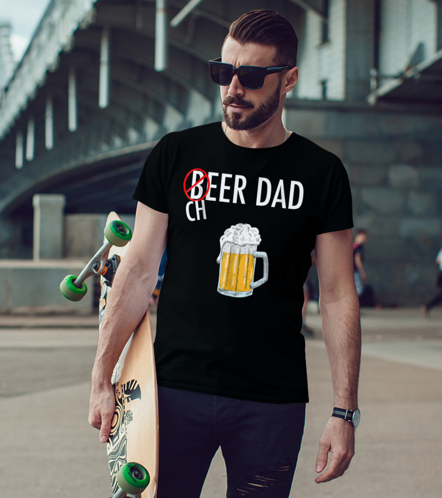 Cheer Dad Beer Cheerleader Father Family Funny T-Shirt
