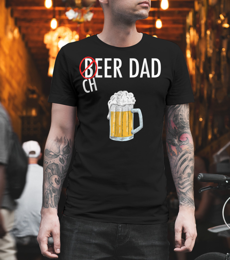 Cheer Dad Beer Cheerleader Father Family Funny T-Shirt
