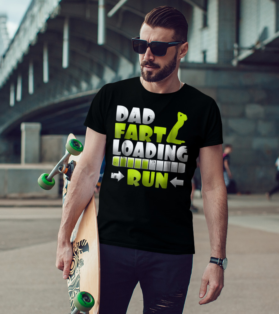Dad Fart Loading Run Progress Bar Silhouette Arrows T-Shirt