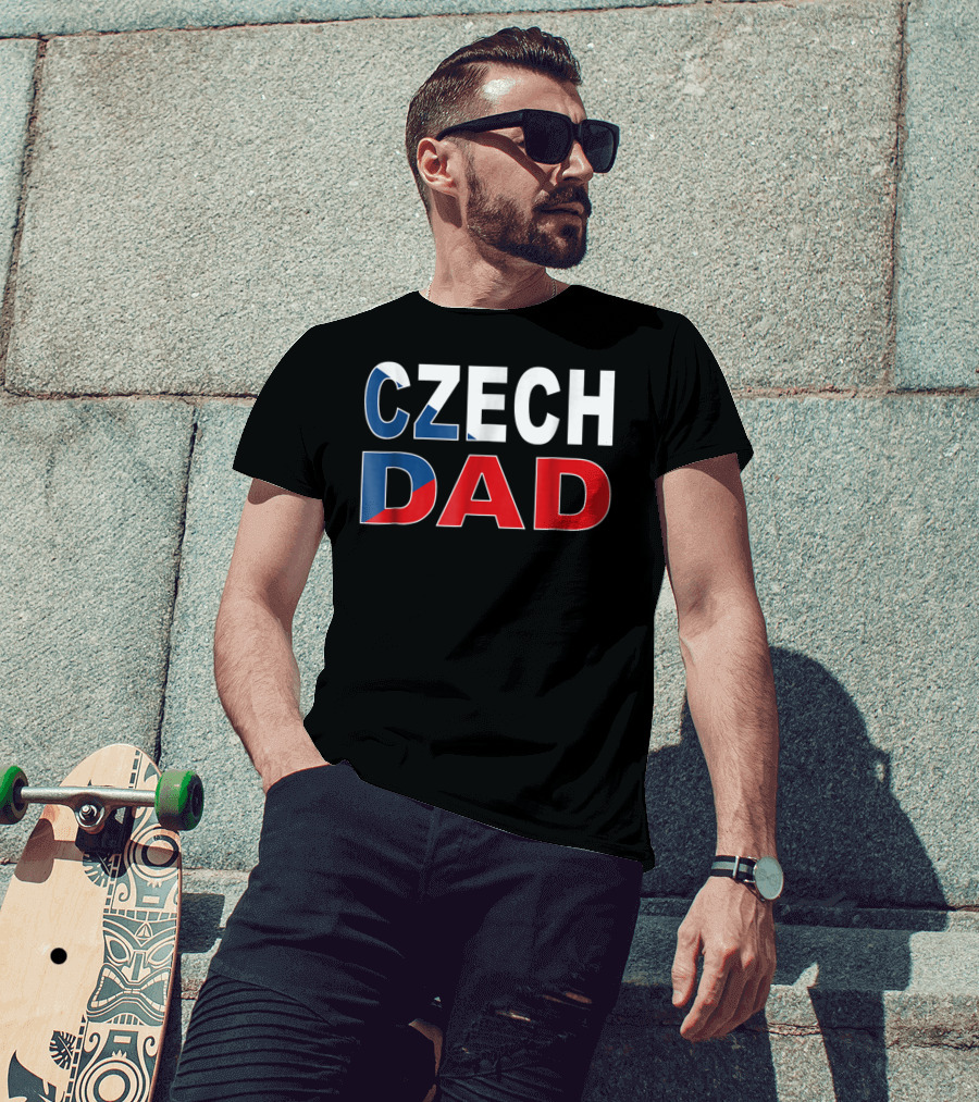 Czech Dad Czechoslovakian Flag Colors T-Shirt
