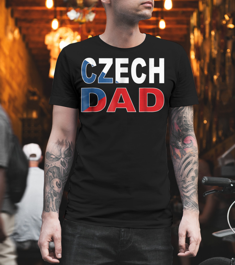 Czech Dad Czechoslovakian Flag Colors T-Shirt