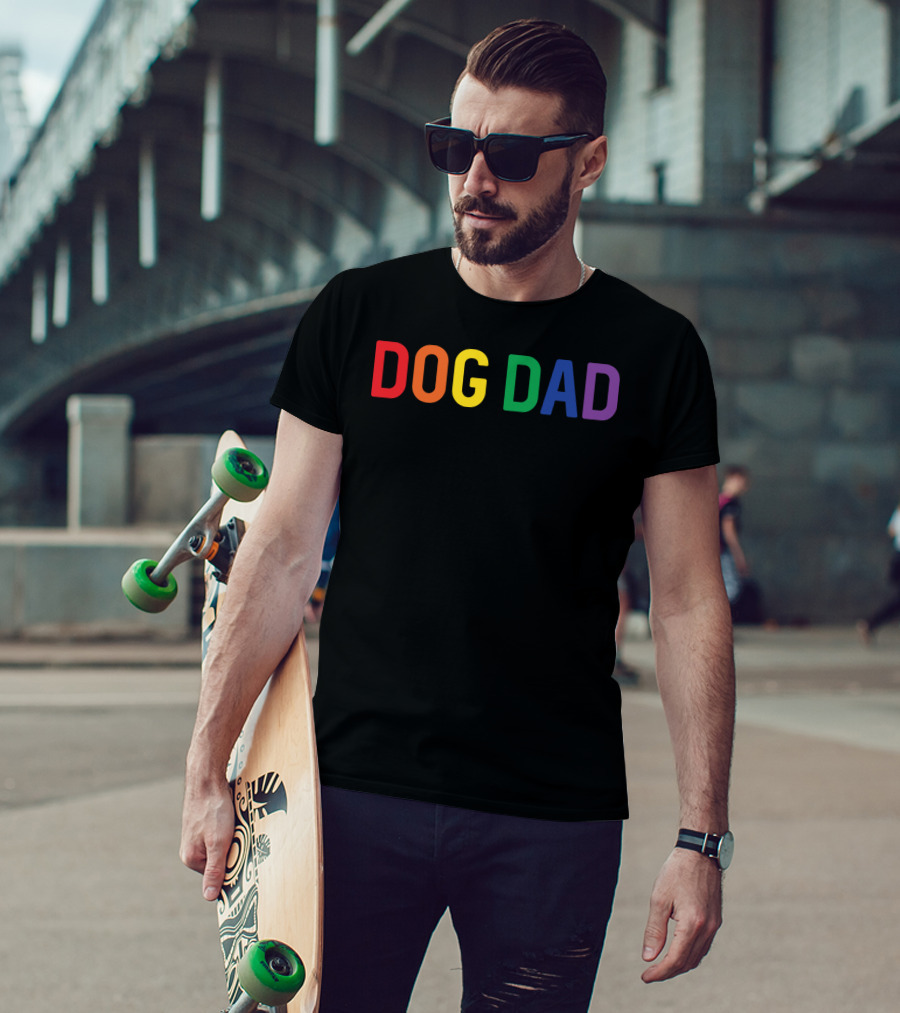 Dog Dad Rainbow Gay Pride T-Shirt