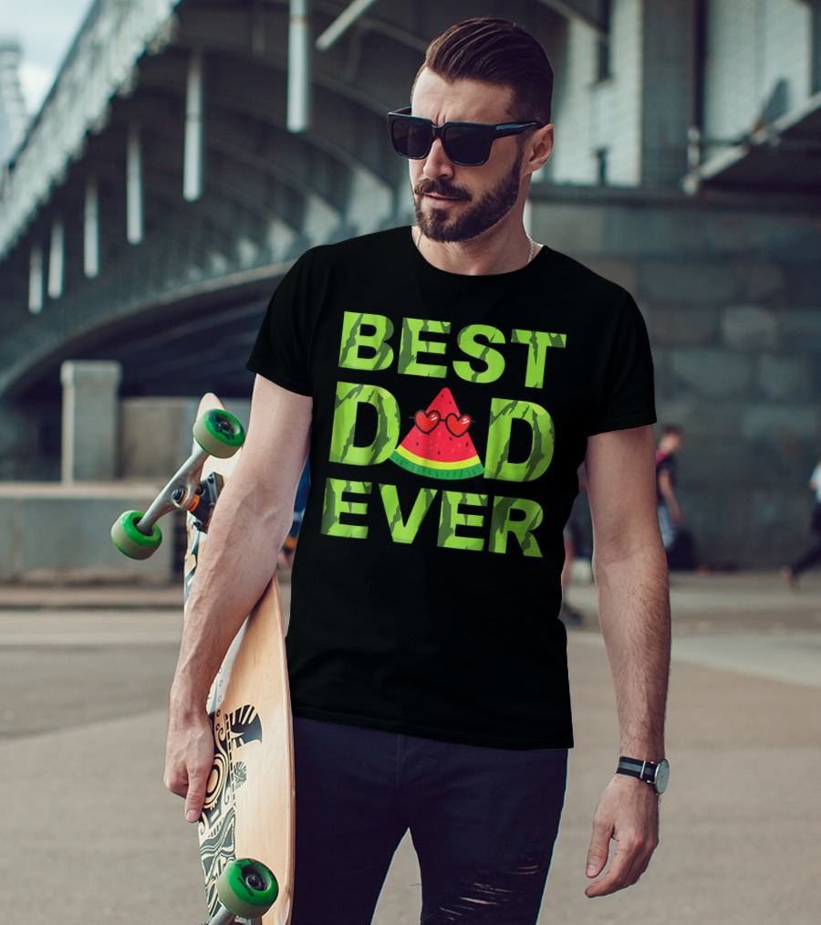 Best Dad Ever Watermelon Heart Eyes T-Shirt
