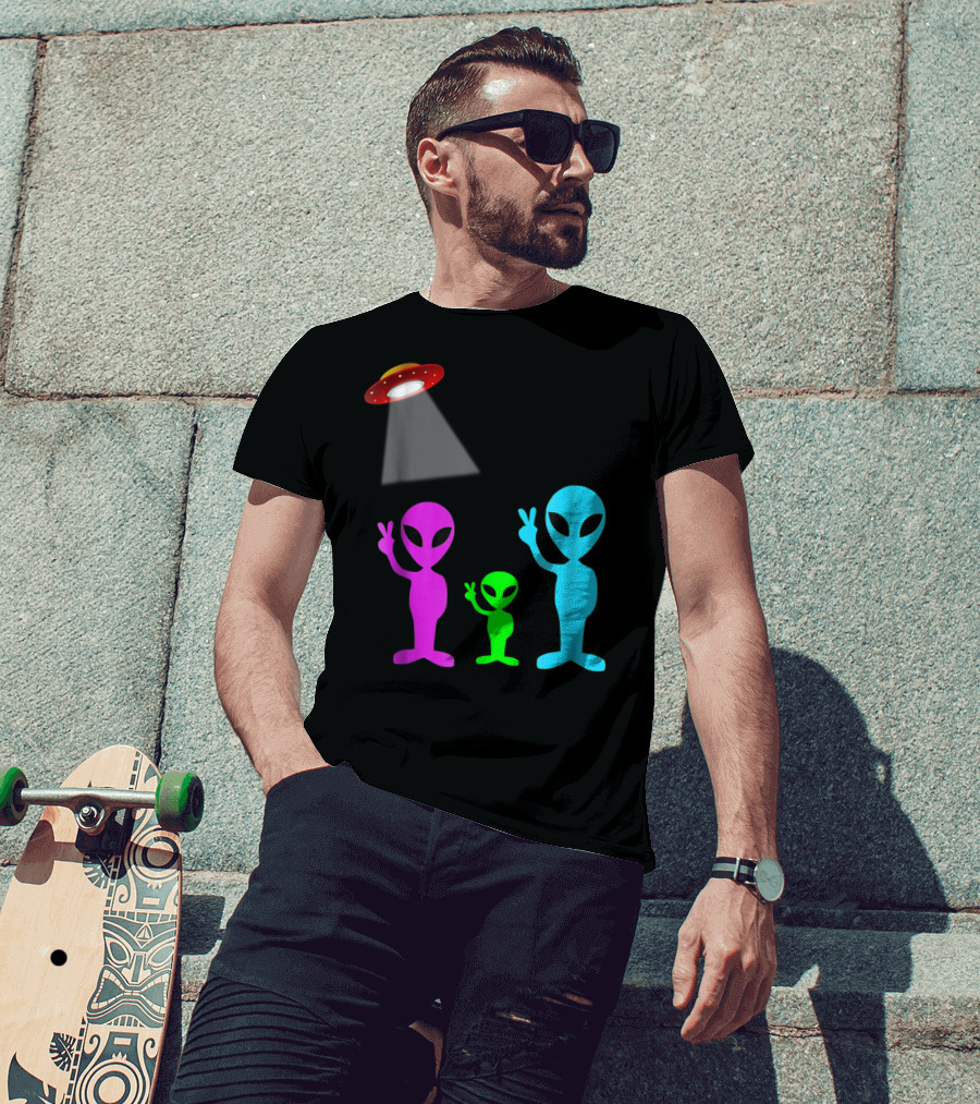 Alien Visitors Fun Space Science Wear Lt88 Peaceful Encounters T-Shirt