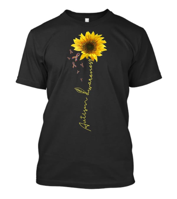 Autism Awareness Sunflower Puzzle Ribbon Kids69 T-Shirt