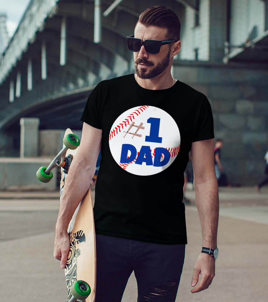 1 Dad Baseball Bats T-Shirt
