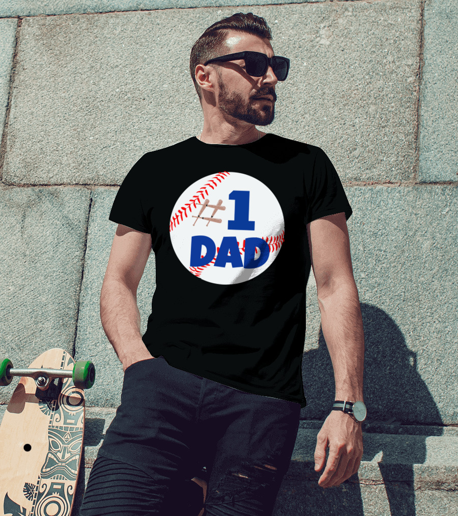 1 Dad Baseball Bats T-Shirt