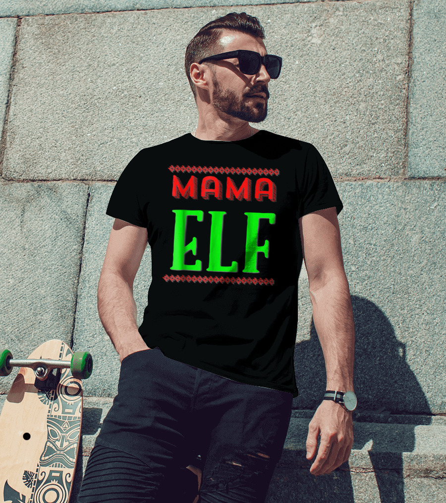 Mama Elf Christmas Holiday T-Shirt