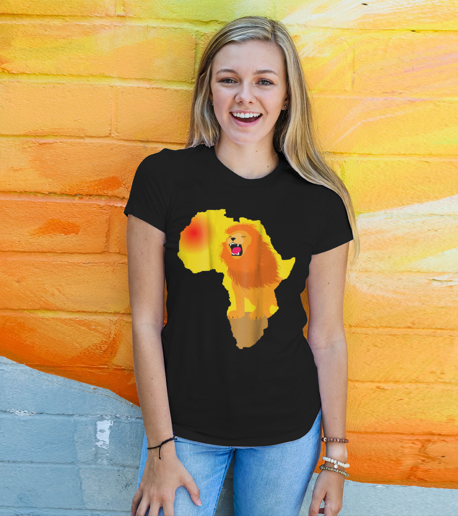 Africa Lion Map Big Five Safari Dad South Animals T-Shirt