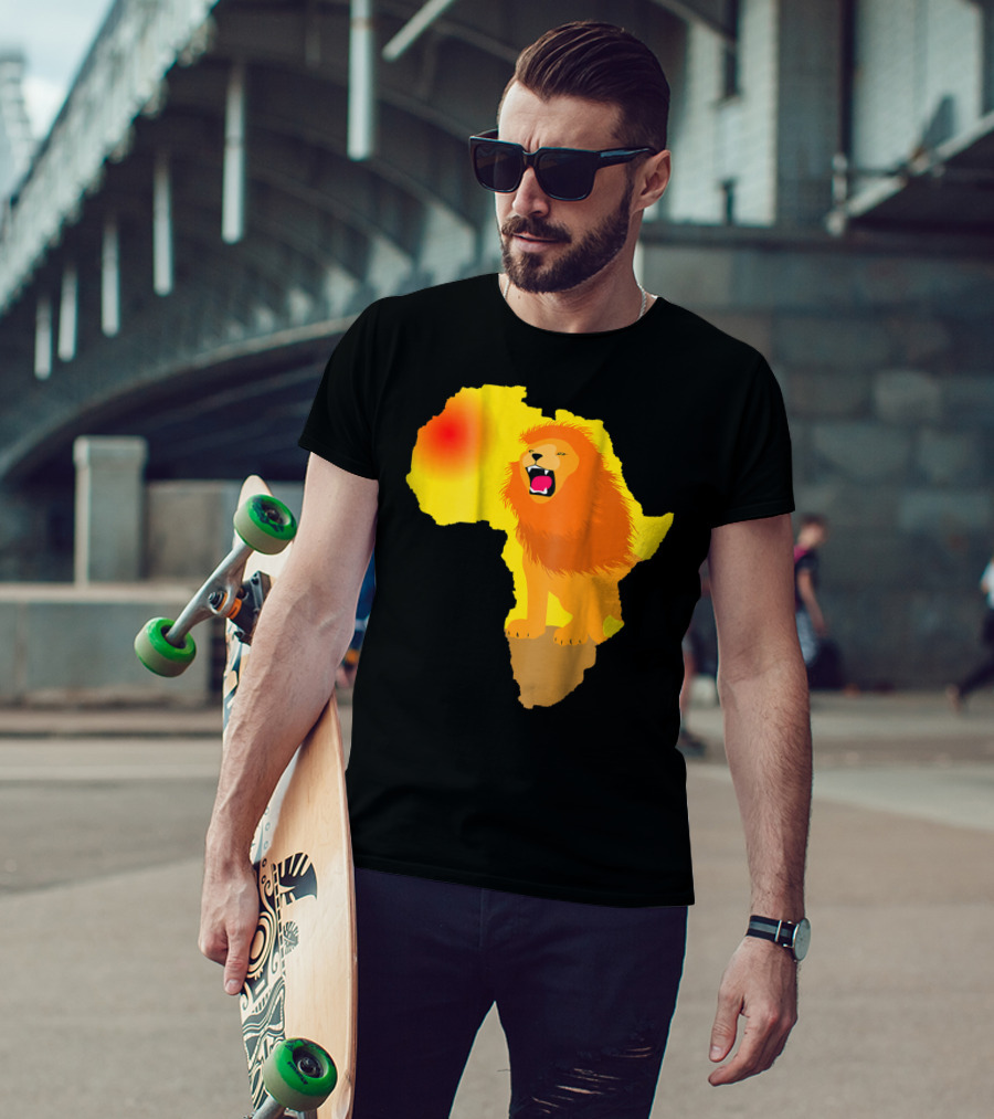 Africa Lion Map Big Five Safari Dad South Animals T-Shirt