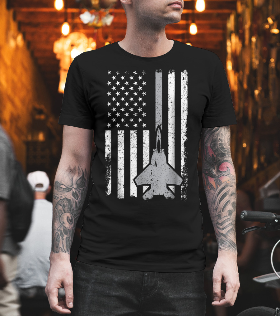 Air Force Veteran Dad Grandpa Uncle Veterans Day American Flag Jet T-Shirt