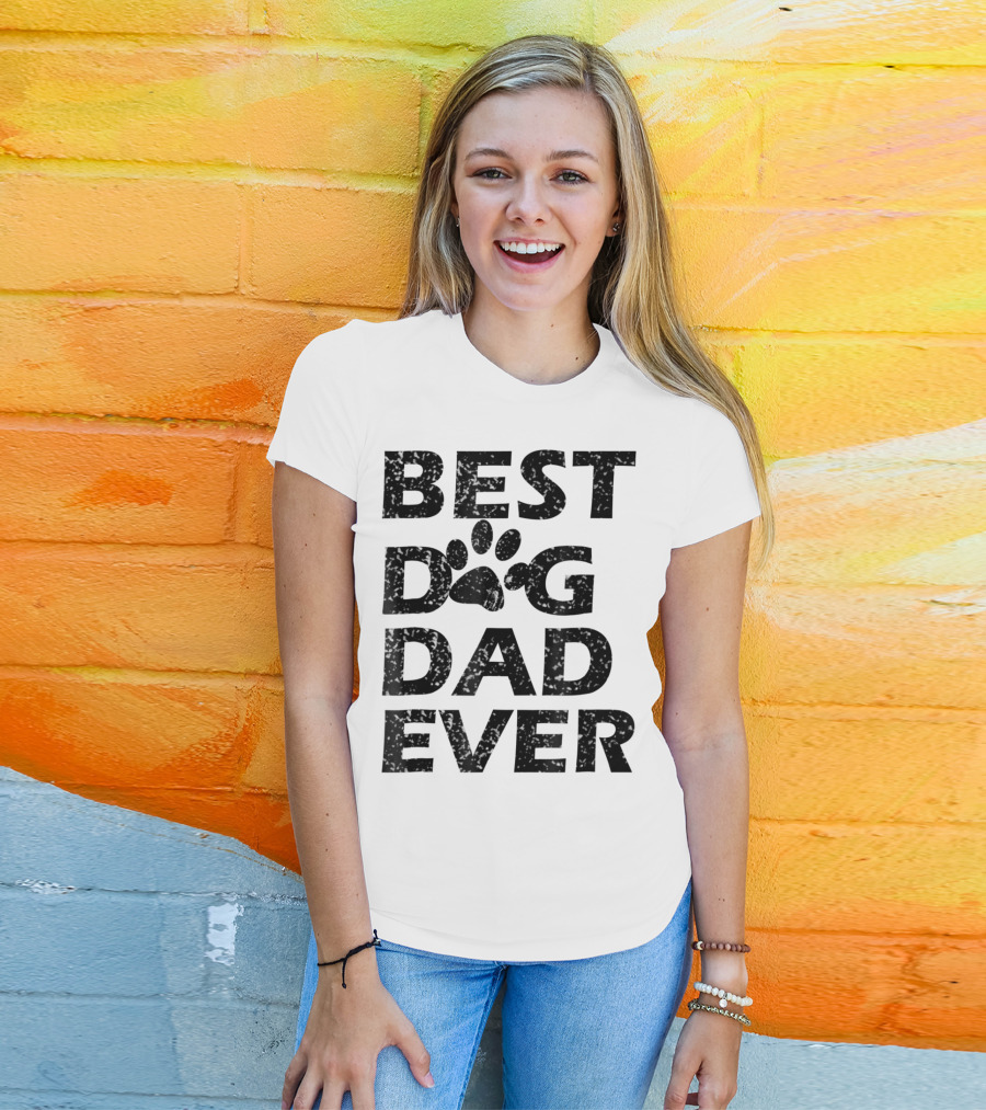 Best Dog Dad Ever Paw Print Men Women13 T-Shirt
