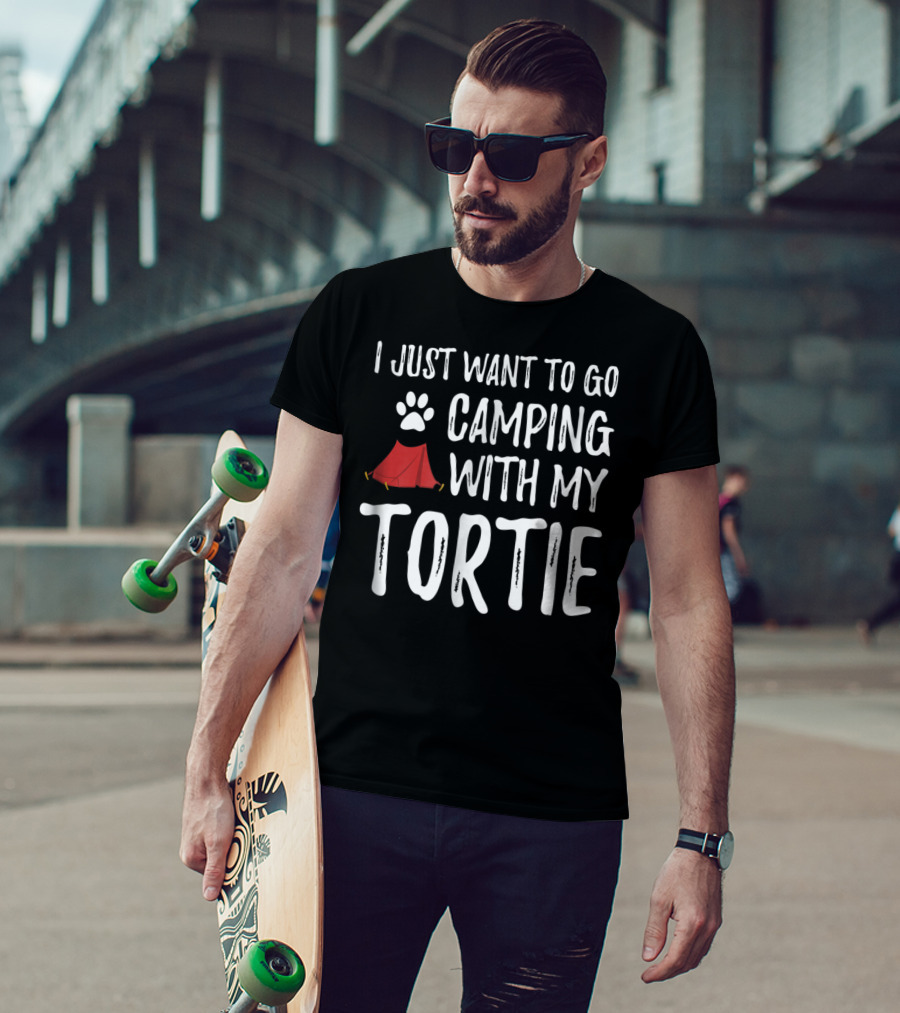 I Just Want To Go Camping With My Tortie Cat Paw Tent T-Shirt