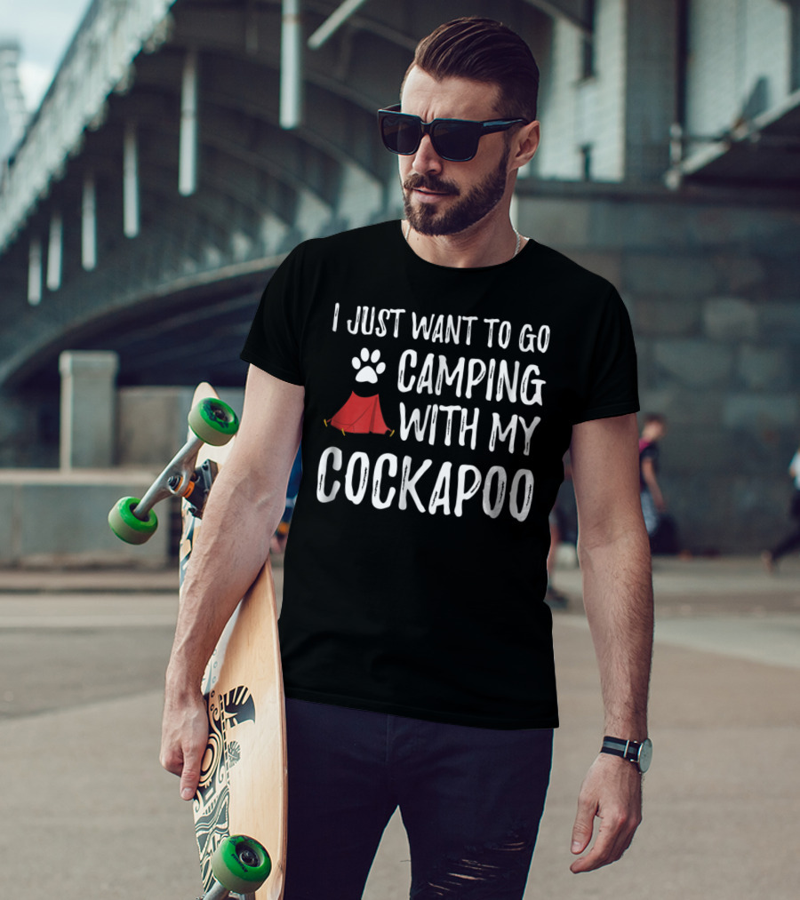 I Just Want To Go Camping With My Cockapoo Paw Tent T-Shirt