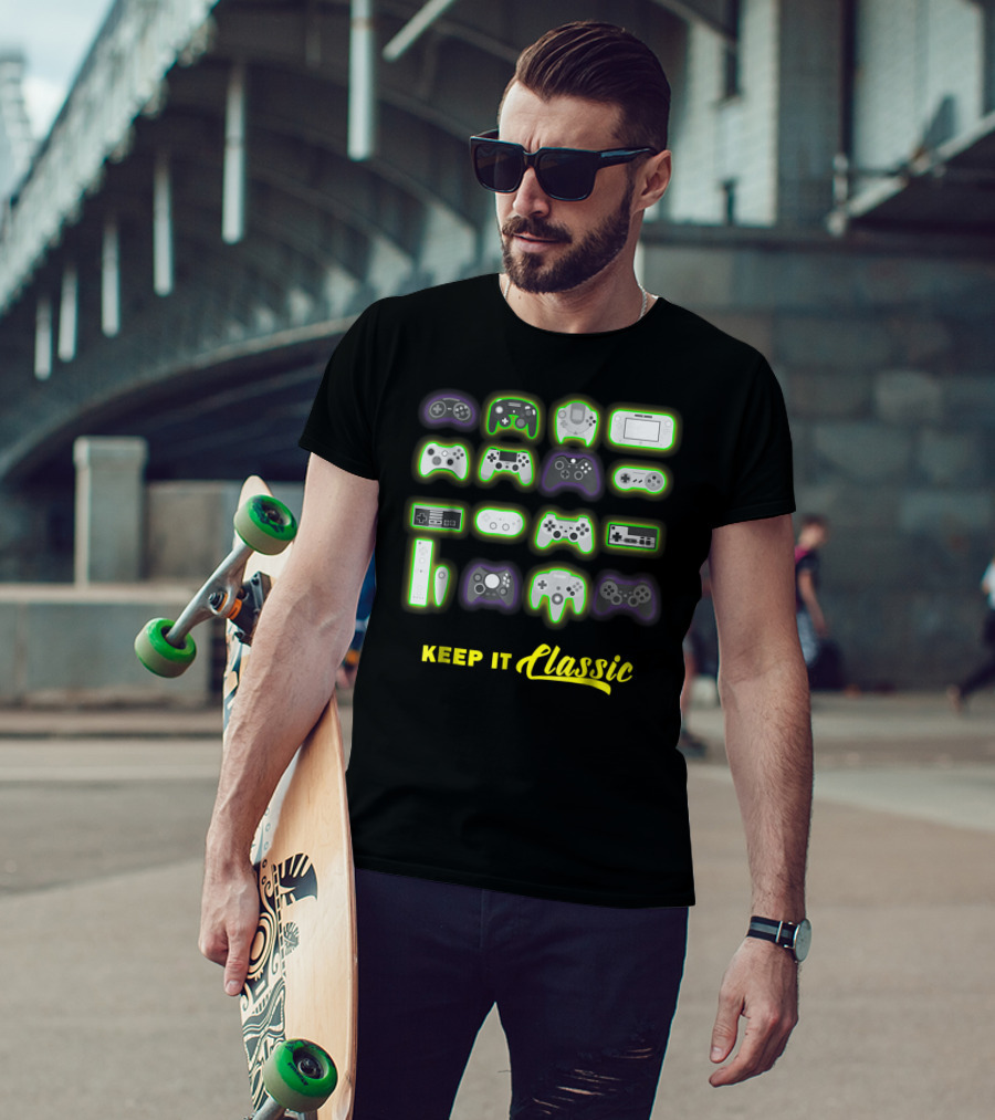 Keep It Classic Video Game Controllers For Old School Dad86 T-Shirt