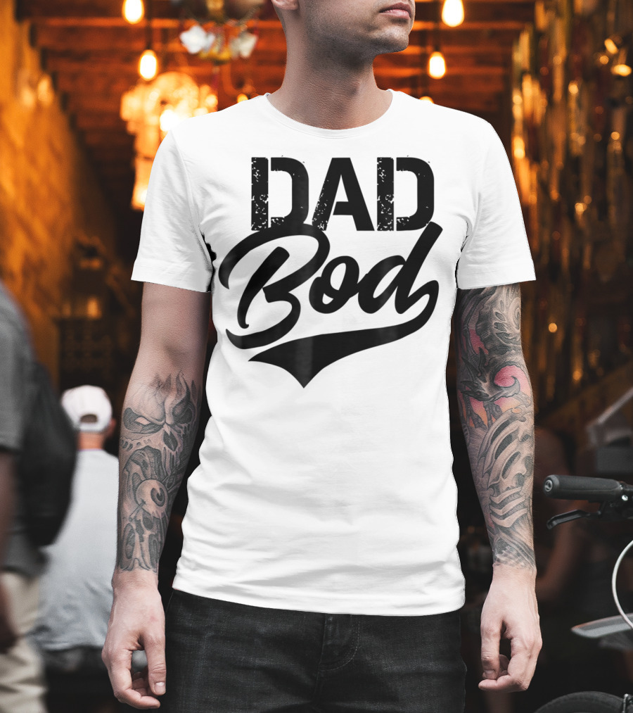 Dad Bod Classic Retro Swoosh Font T-Shirt
