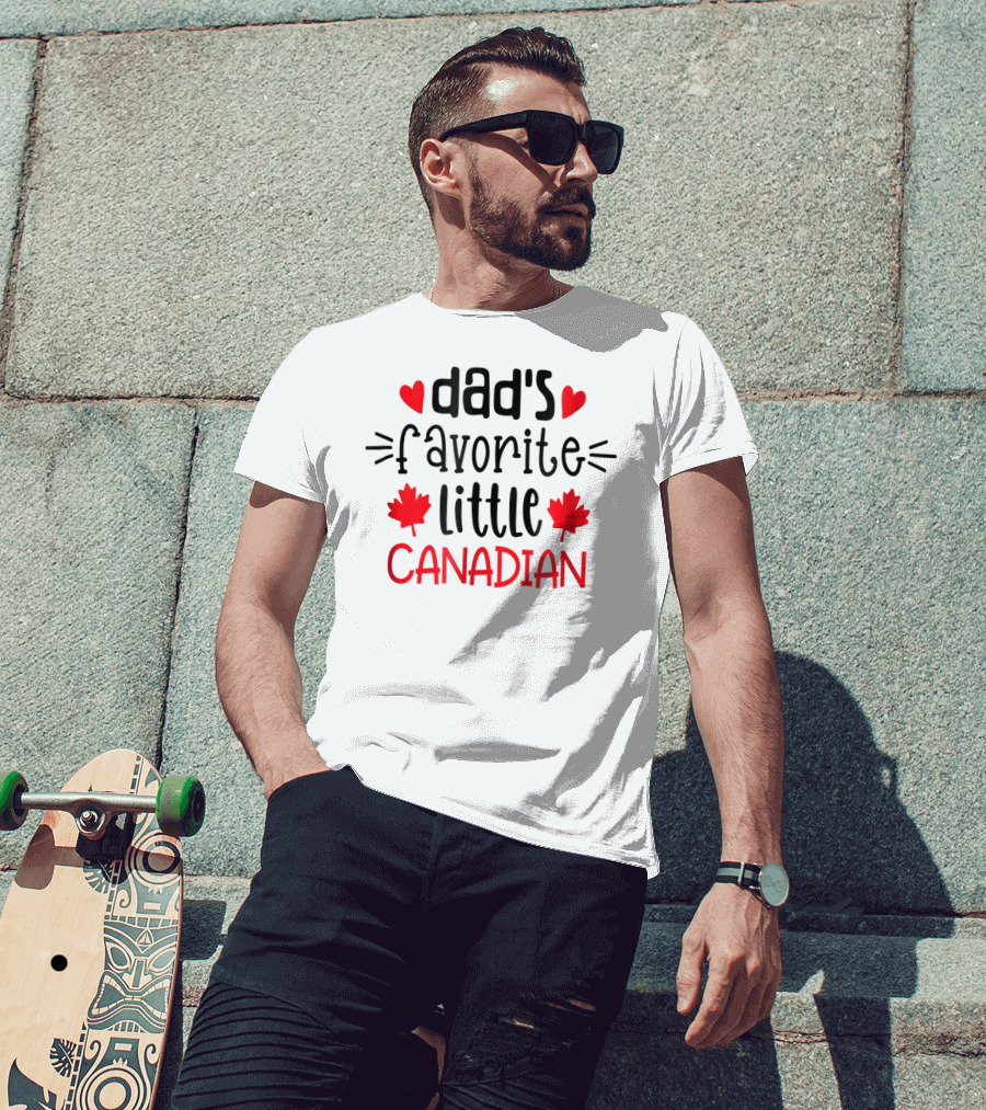 Dad's Favorite Little Canadian Boys Kids Canada Day T-Shirt
