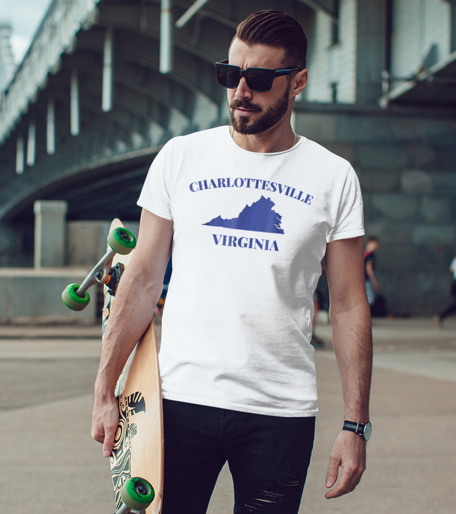 Charlottesville Virginia State Map Parent University USA87 T-Shirt