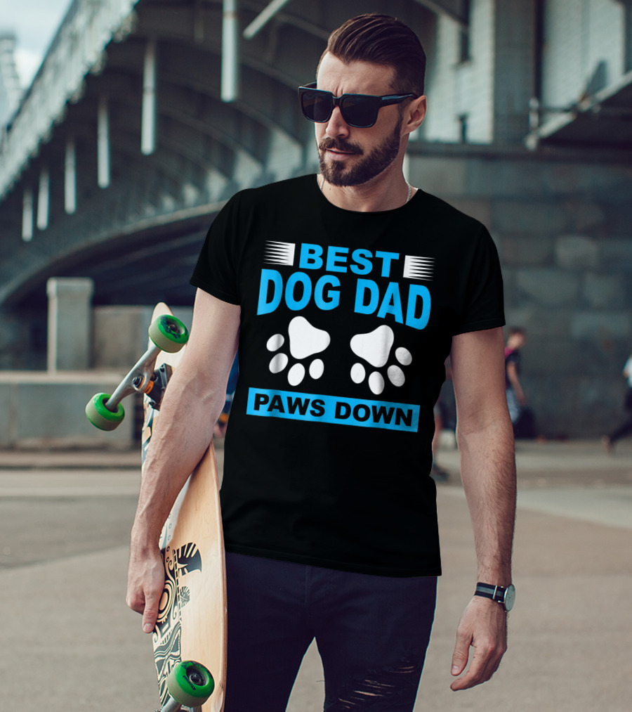 Best Dog Dad Paws Down T-Shirt