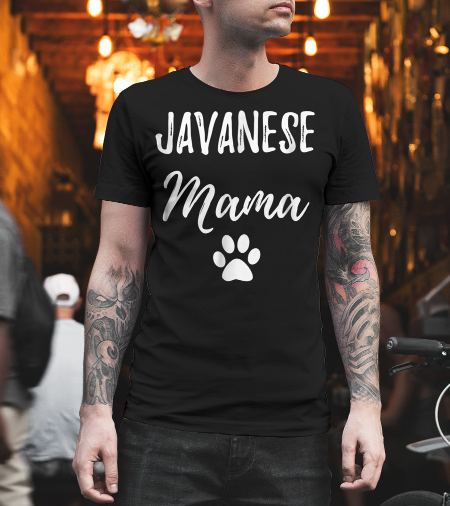 Javanese Mama Funny Cat Mom Paw Print Idea29 T-Shirt
