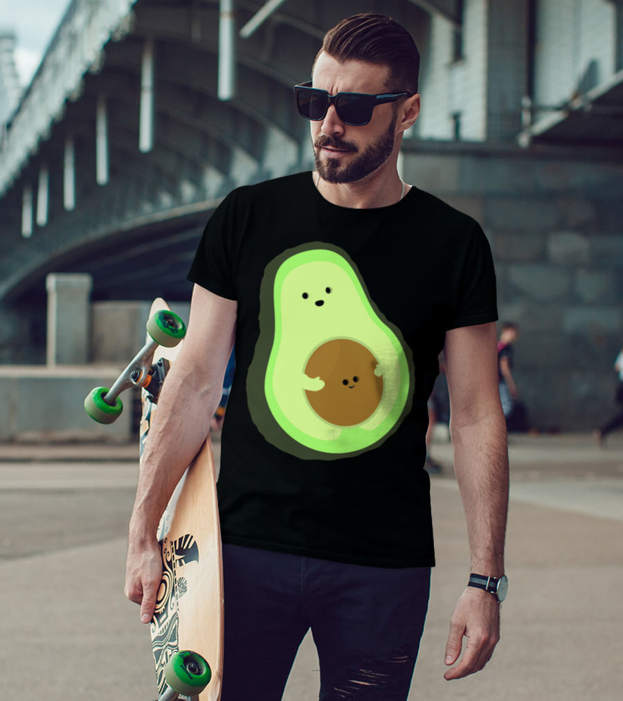 Cute LOL Avocado Pregnant Mom With Baby Seed T-Shirt