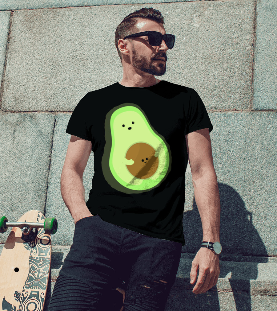 Cute LOL Avocado Pregnant Mom With Baby Seed T-Shirt