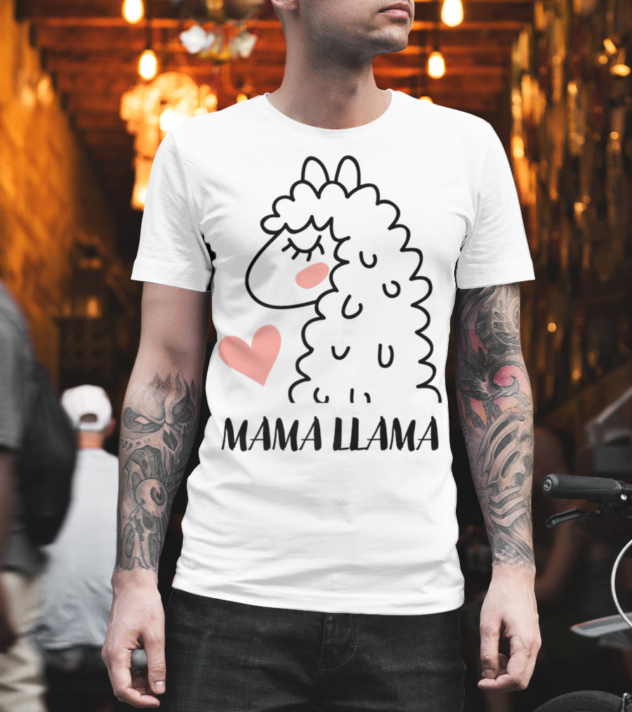 Mama Llama Heart My Mom Women82 T-Shirt