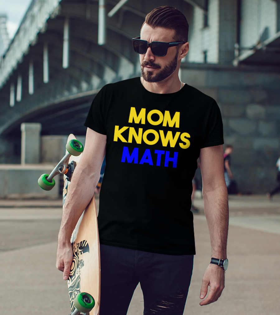 MOM KNOWS MATH Bold Yellow Blue T-Shirt