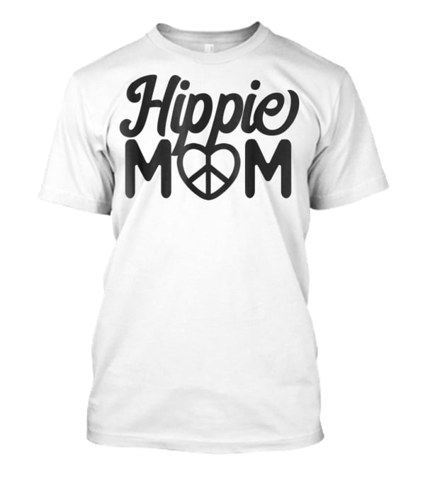 Hippie Mom Heart Peace Sign Mama T-Shirt