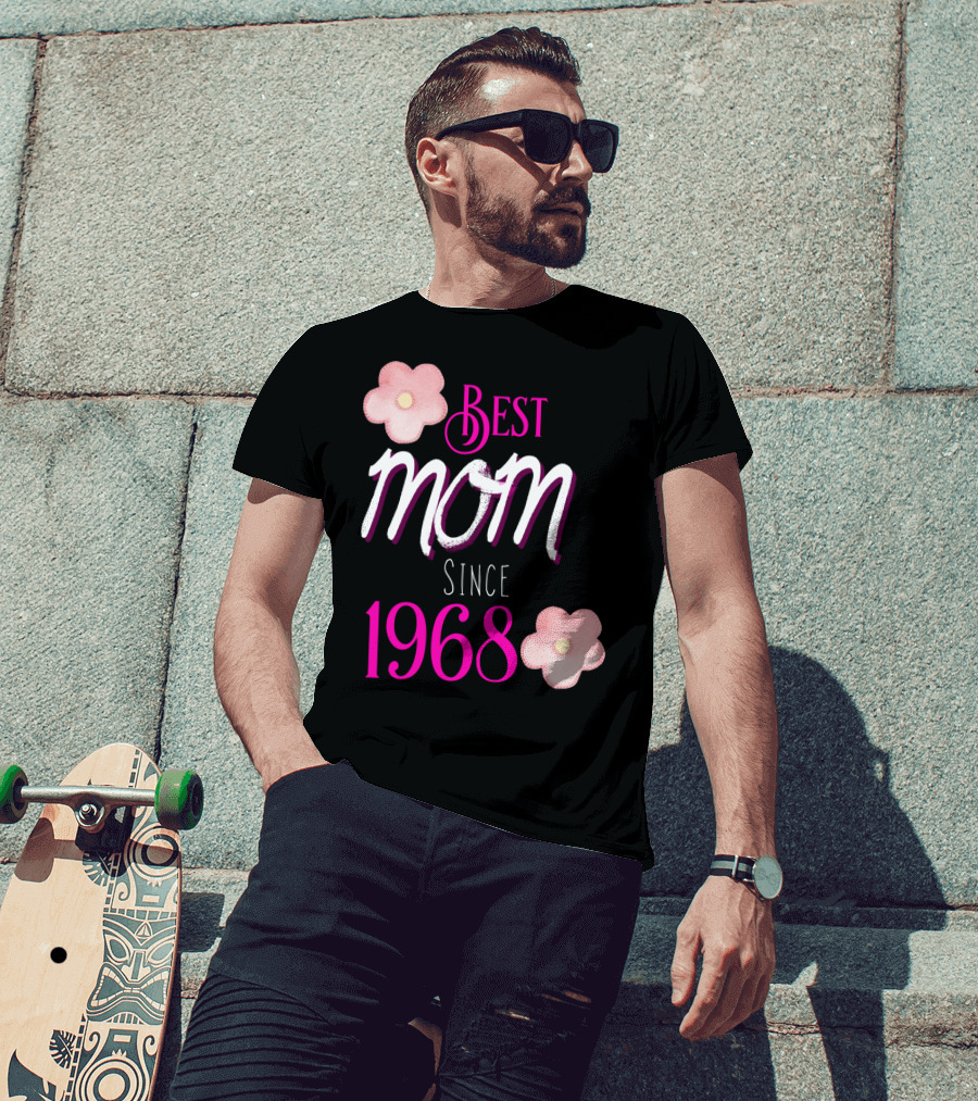 Best Mom Since 1968 Momiversary Flowers Mother's Day T-Shirt