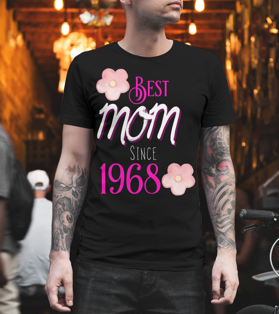 Best Mom Since 1968 Momiversary Flowers Mother's Day T-Shirt