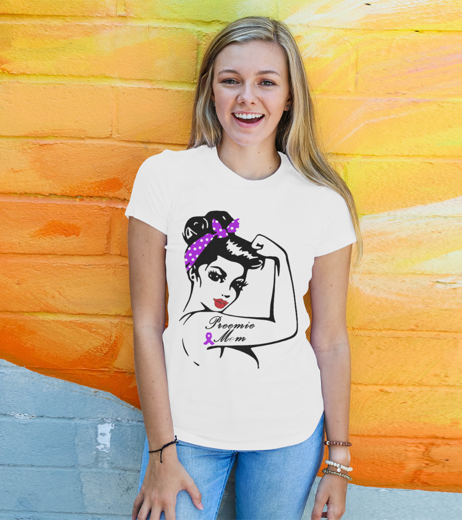 Preemie Mom Strong Rosie Purple T-Shirt