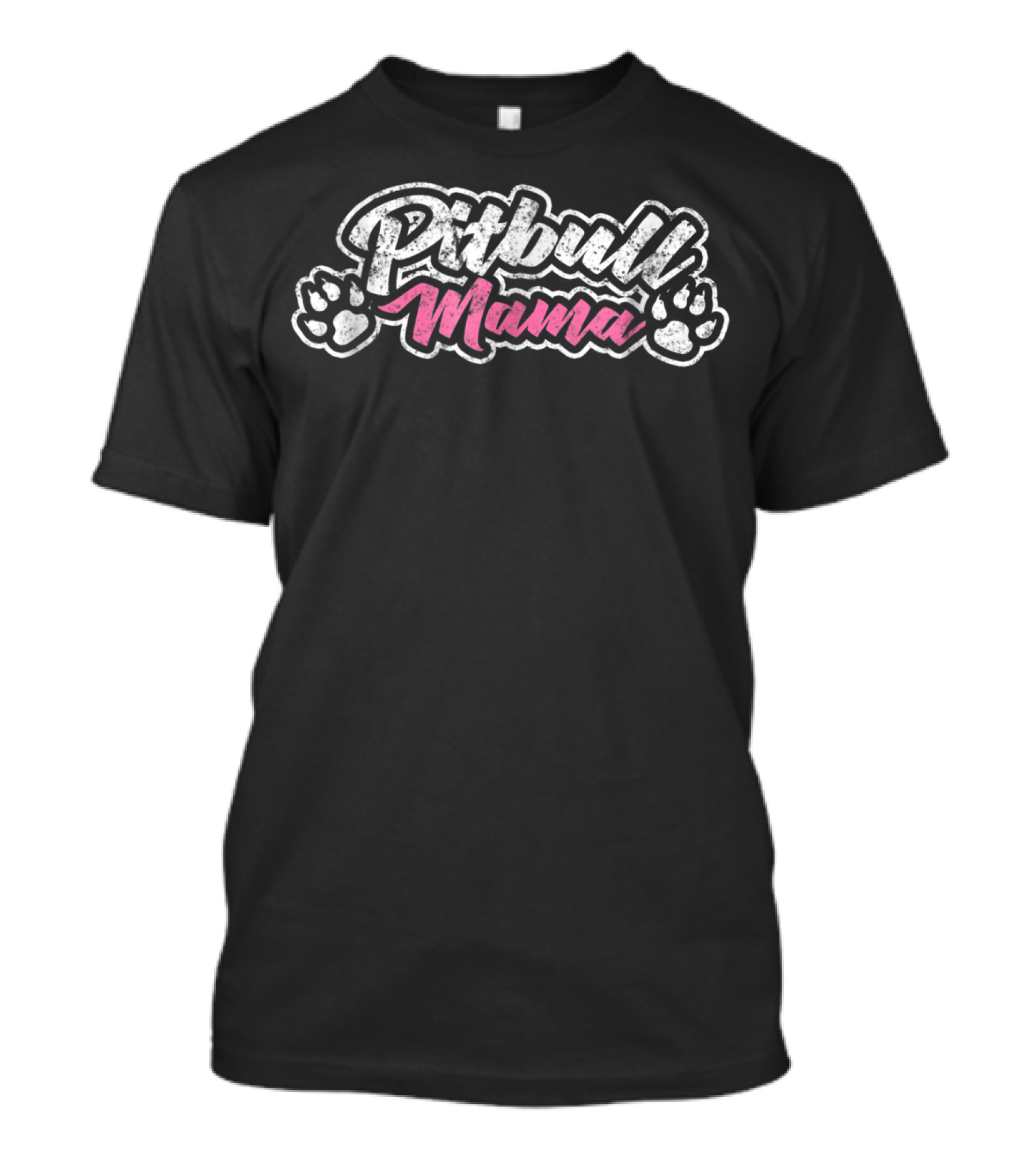Pitbull Mama Paw Print Dog Lover Mom T-Shirt