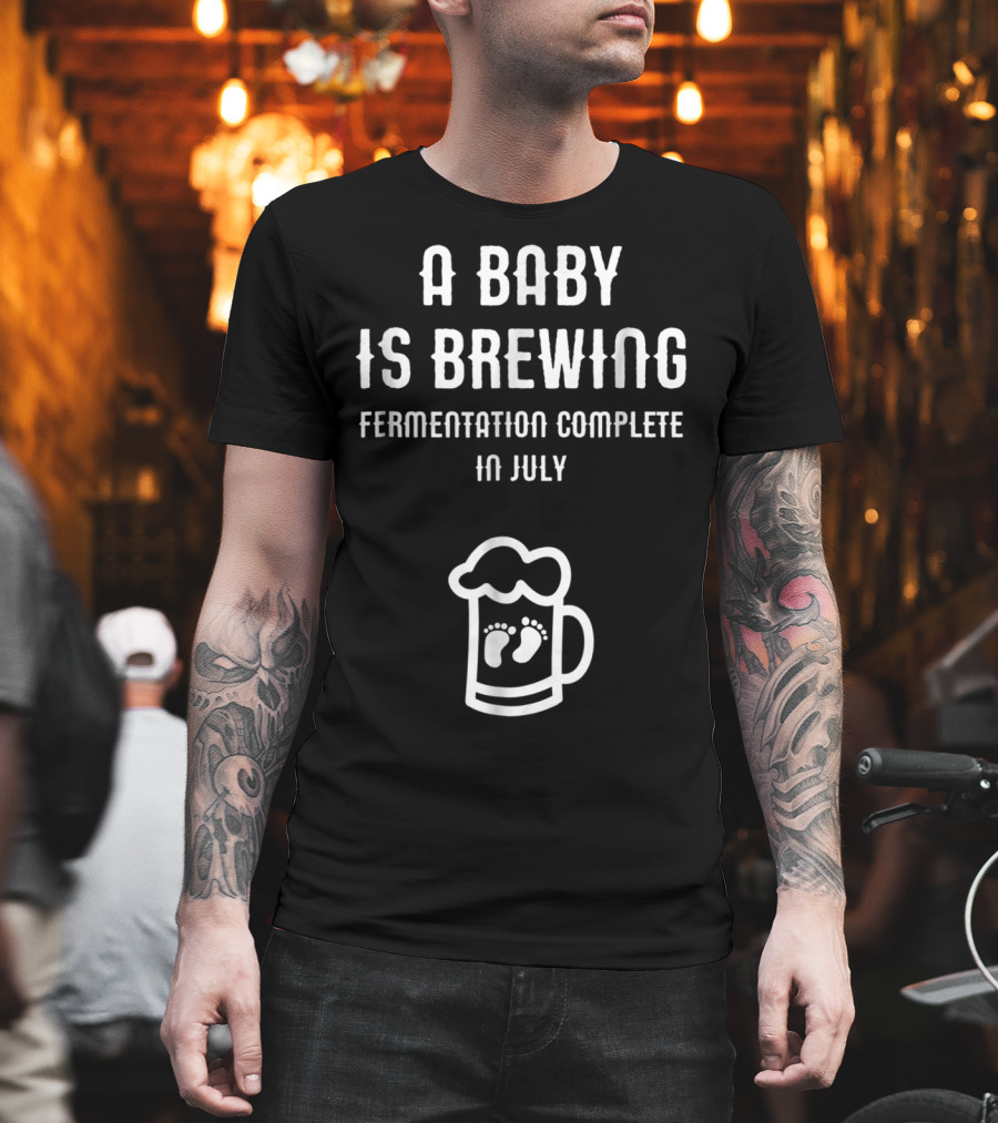A Baby Is Brewing Fermentation Complete In July Footprint Beer Mug T-Shirt