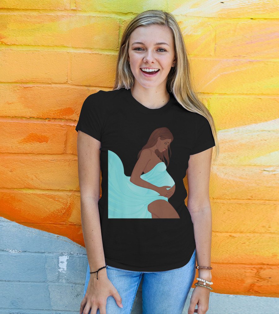 Pregnancy Black Girl Magic African Queen Mom57 T-Shirt