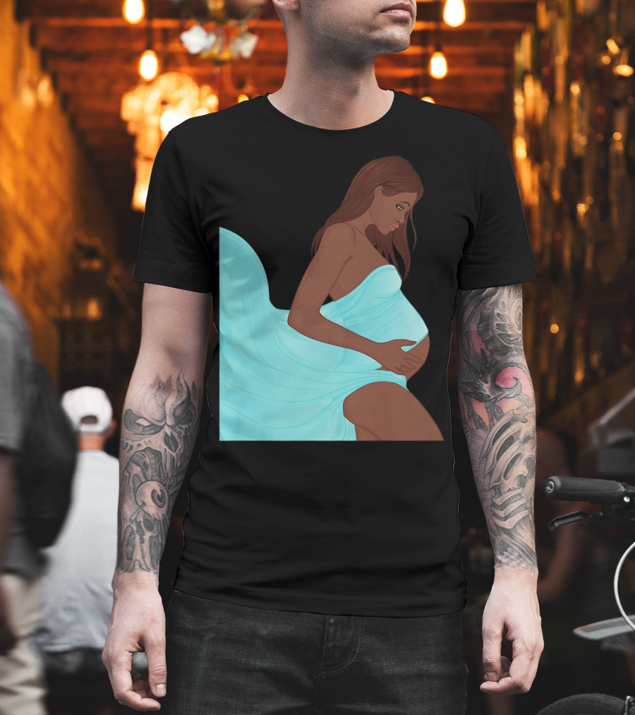 Pregnancy Black Girl Magic African Queen Mom57 T-Shirt